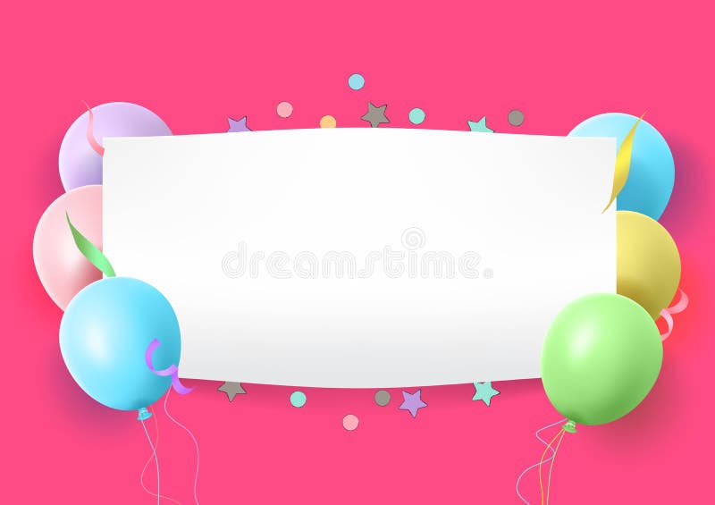 Progettazione modello vettoriale di compleanno. auguri di compleanno nello spazio vuoto bianco per il testo illustrazione di stock