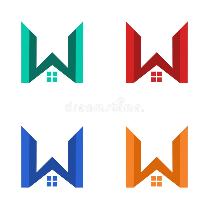 Progettazione moderna di logo della casa di W illustrazione vettoriale Progettazione moderna di logo della casa di W illustrazione vettoriale
