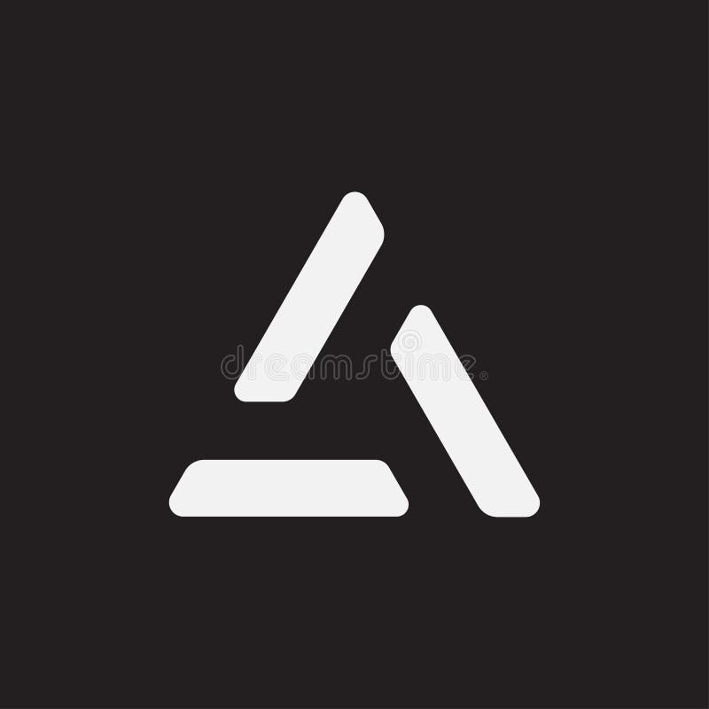Progettazione monocromatica di logo del triangolo illustrazione vettoriale