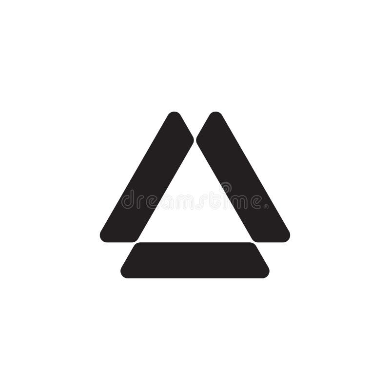 Progettazione monocromatica di logo del triangolo illustrazione di stock