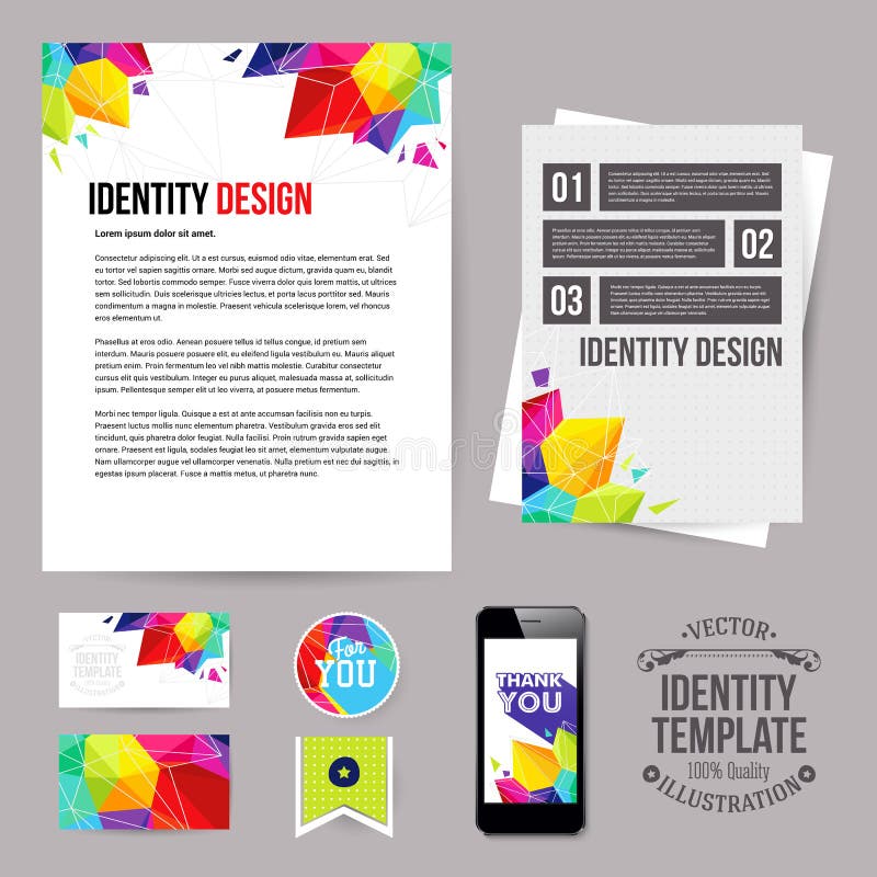 Progettazione per il vostro affare, stile geometrico di identità Insieme dello spazio in bianco royalty illustrazione gratis Progettazione per il vostro affare, stile geometrico di identità Insieme dello spazio in bianco royalty illustrazione gratis