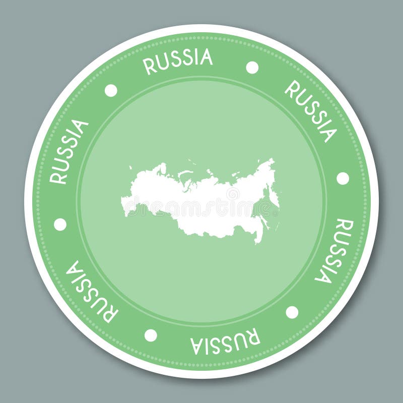 Russian Federation label flat sticker design. Patriotic country map round lable. Country sticker vector illustration. Russian Federation label flat sticker design. Patriotic country map round lable. Country sticker vector illustration.