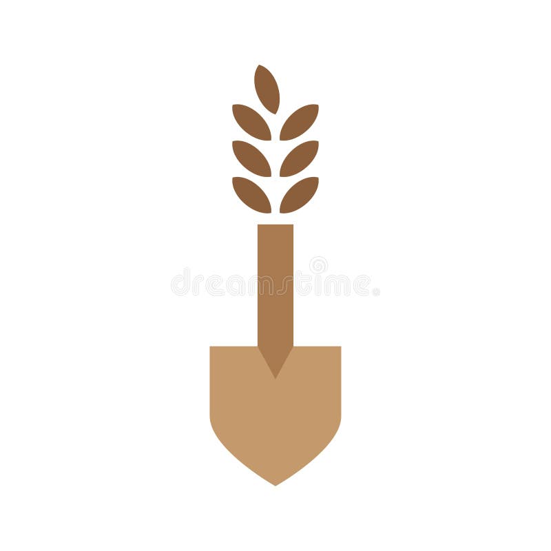 Progettazione piana Logo Vector del riso della pala illustrazione vettoriale Progettazione piana Logo Vector del riso della pala illustrazione vettoriale