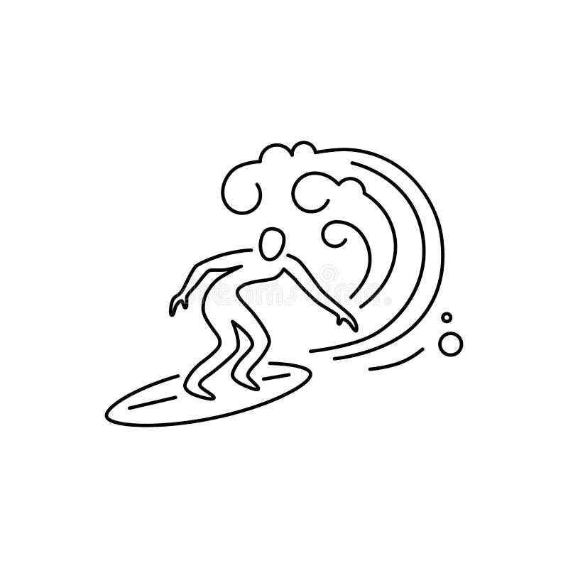 Progettazione praticante il surfing di logo illustrazione vettoriale Progettazione praticante il surfing di logo illustrazione vettoriale