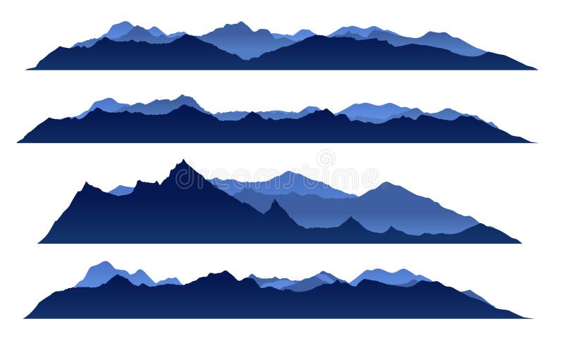 Progettazione stabilita di vettore di Mountain View del cielo blu illustrazione di stock Progettazione stabilita di vettore di Mountain View del cielo blu illustrazione di stock