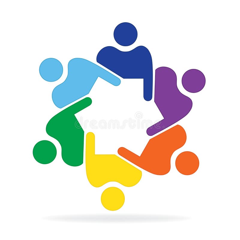 Progettazione variopinta della gente di riunione d'affari di lavoro di squadra di logo illustrazione di stock