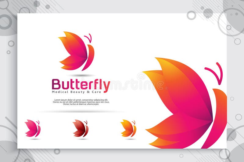 Progettazione variopinta di logo di vettore della farfalla con stile moderno, estratto dell'illustrazione della farfalla per il m illustrazione vettoriale Progettazione variopinta di logo di vettore della farfalla con stile moderno, estratto dell'illustrazione della farfalla per il m illustrazione vettoriale