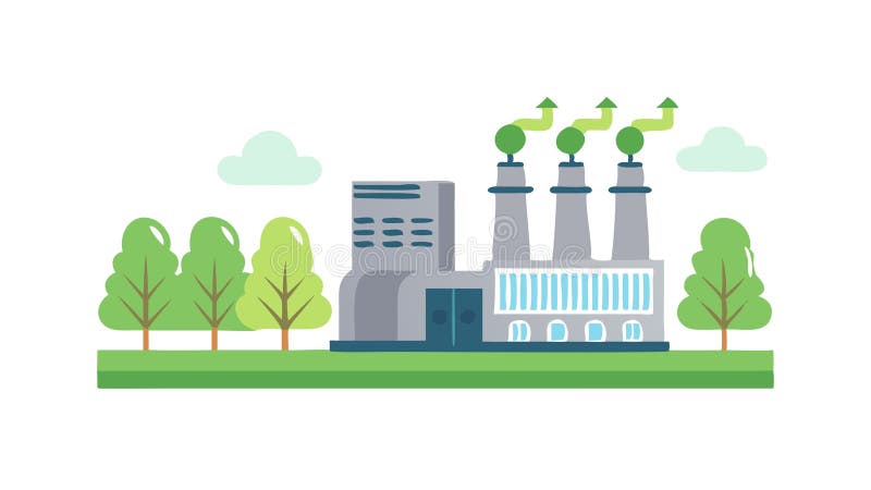 Outline Industrial Pollution: Factory Smoke Warning Icon, vector design Generative AI. Progettazione vettoriale Generative AI