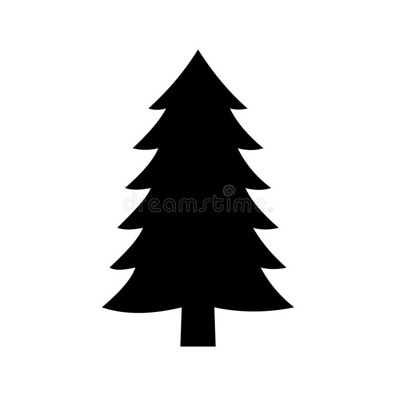 Progetto di illustrazione di un vettore a forma piatta di un albero di pino di conifere Evergreen