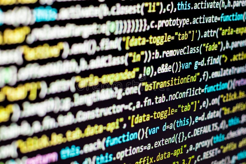 Program code on black background. Computer coding code php stock images, royalty-free photos and pictures