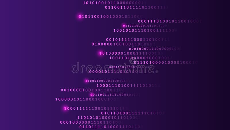 Program code. Computer background of numbers. Analytics, sorting, structuring, information transfer. Purple background with data royalty free illustration