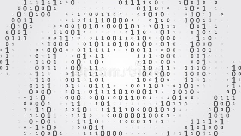 Program code. Computer background of numbers in the form of a spiral. Analytics, sorting, structuring, information transfer. Gray vector illustration
