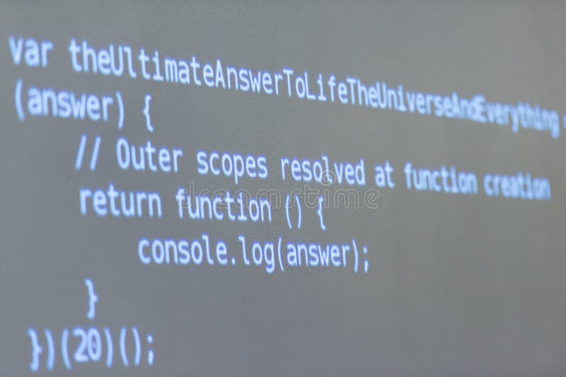 Java program code on projector screen at programming class. Programming coding script java stock images, royalty-free photos and pictures