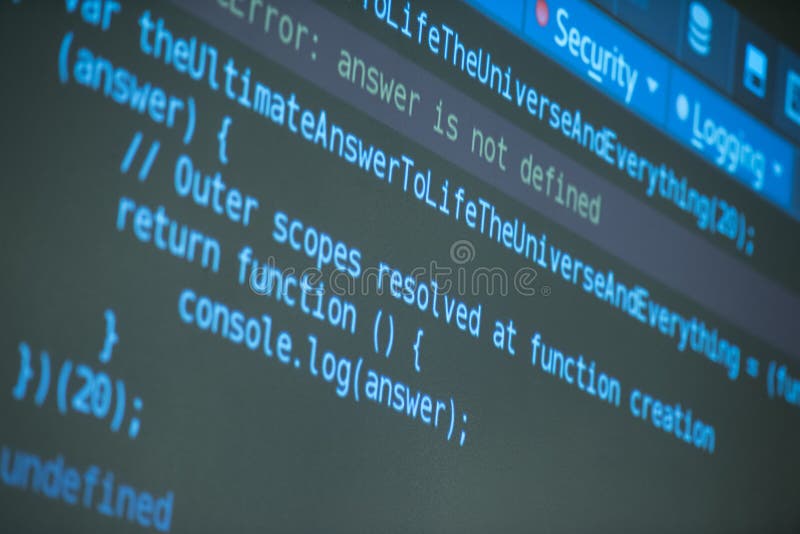 Java program code on projector screen at programming class. Programming coding script java stock images, royalty-free photos and pictures