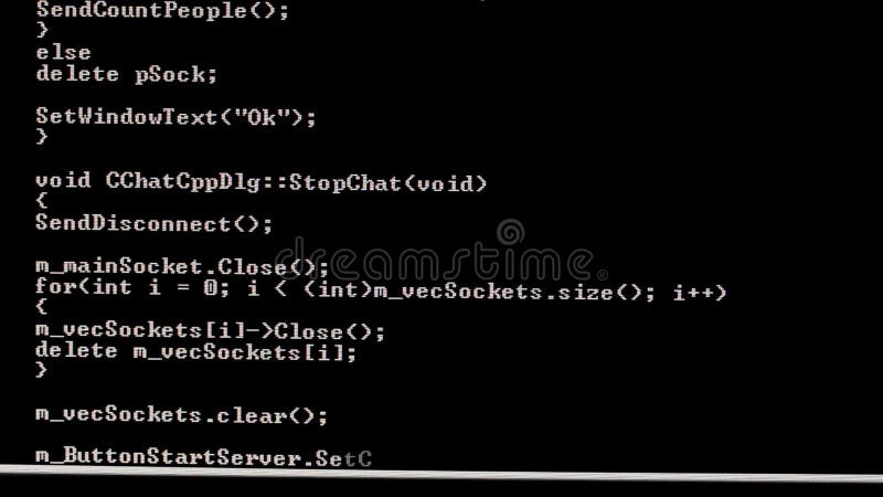 Program code program source code scrolling down