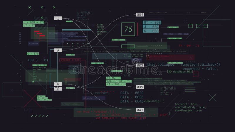 Programación ciberespacio futurista con código binario tecnología informática comunicación e intercambio de datos vector fondo ilustración del vector