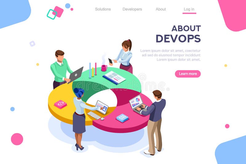 Programador User Administrator Concept de DevOps ilustração royalty free Programador User Administrator Concept de DevOps ilustração royalty free