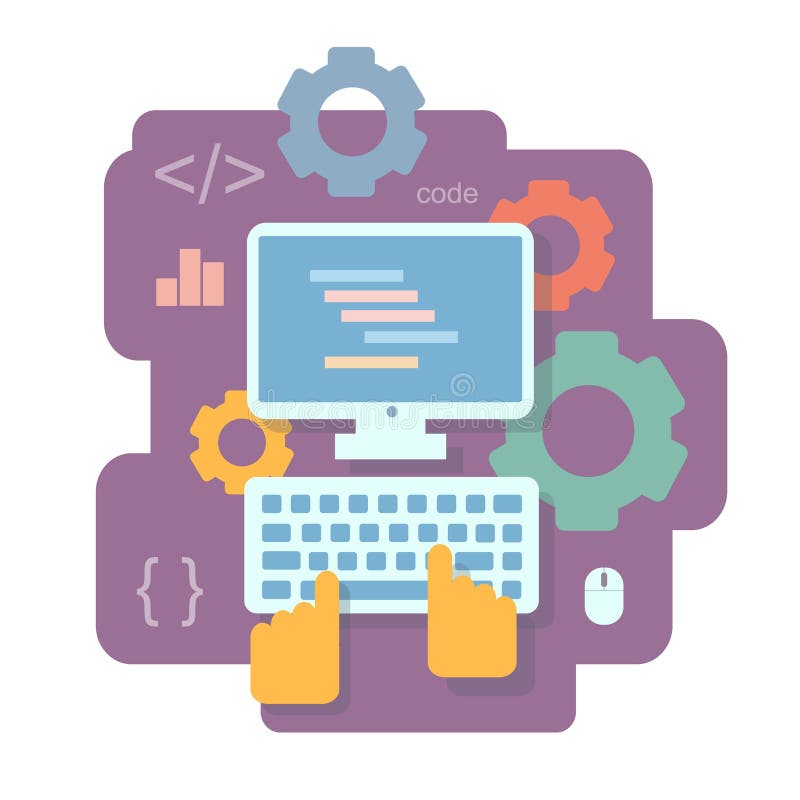 Programando y y codificación de concepto plano Desarrollo del App, SEO y codificación en software en software, prueba, eliminació libre illustration Programando y y codificación de concepto plano Desarrollo del App, SEO y codificación en software en software, prueba, eliminació libre illustration
