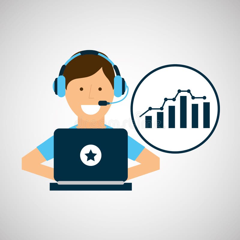 Programer character development statistics stock illustration
