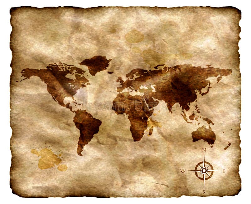 World ancient map on grunge paper. World ancient map on grunge paper.