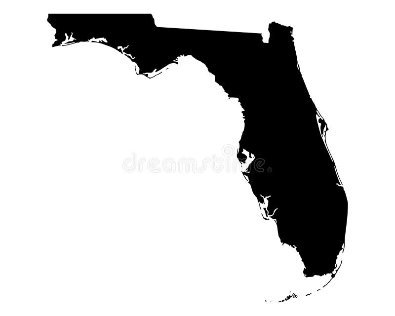 Mappa della Florida fotografie stock libere da diritti