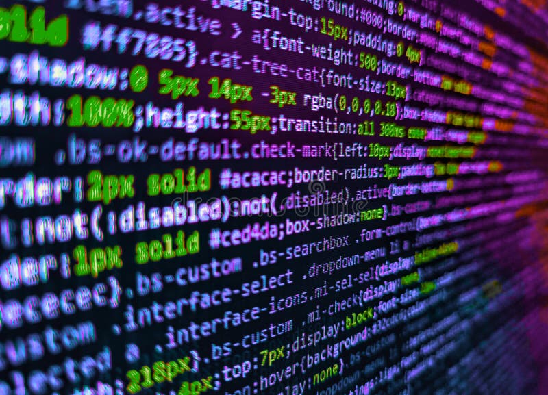 Programmazione codice sorgente schermata astratta dello sviluppatore software. schermata astratta del codice di programmazione del fotografie stock libere da diritti