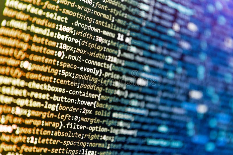 Programmazione di un concetto di algoritmo astratto del flusso di lavoro. attività di creazione di software pc. molte cifre sullo immagine stock