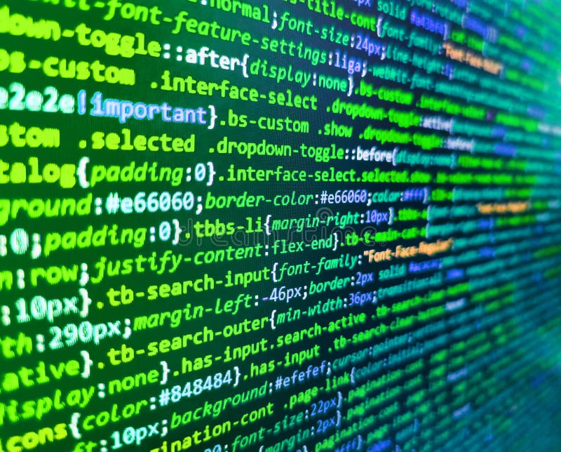 Programmazione di un concetto di algoritmo astratto del flusso di lavoro. programmazione webdesign codice HTML stampato. sviluppat fotografie stock libere da diritti