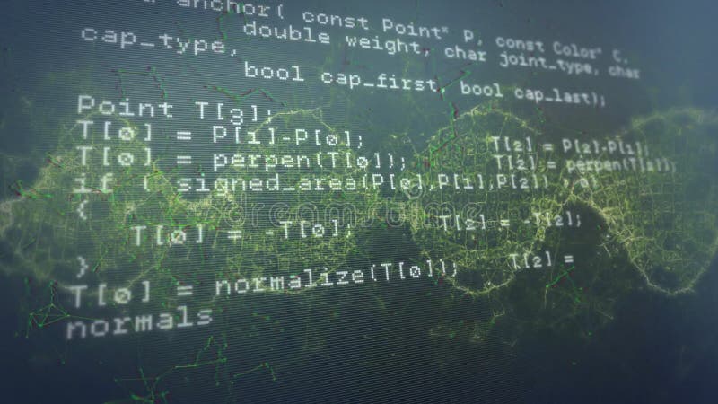 Programmazione e animazione di rete neurale su connessioni digitali verdi royalty illustrazione gratis