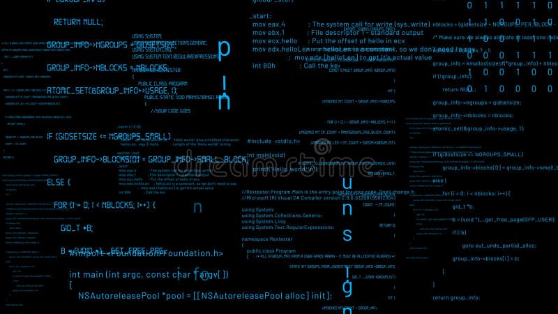 Programmazione visiva e codifica di software futuri illustrazione di stock