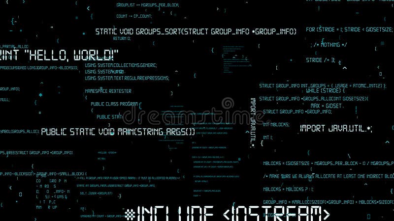Programmazione visiva e codifica di software futuri illustrazione di stock
