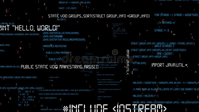 Programmazione visiva e codifica di software futuri illustrazione vettoriale