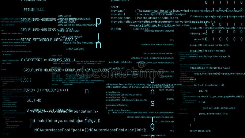 Programmazione visiva e codifica di software futuri illustrazione di stock