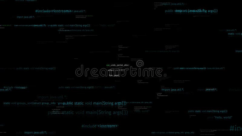 Programmazione visiva e codifica di software futuri illustrazione di stock