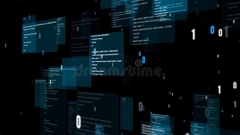 Programmazione visiva e codifica di software futuri illustrazione vettoriale