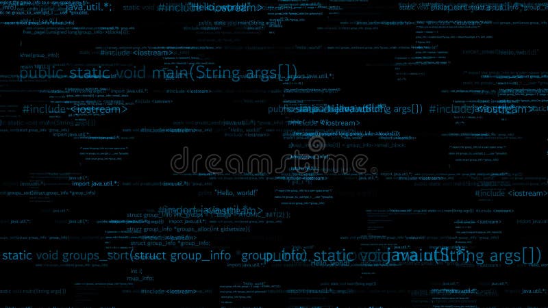 Programmazione visiva e codifica di software futuri illustrazione di stock