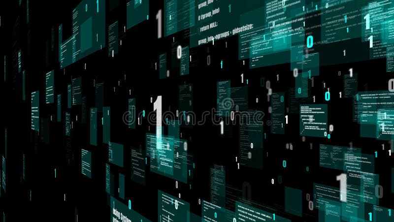 Programmazione visiva e codifica di software futuri illustrazione di stock