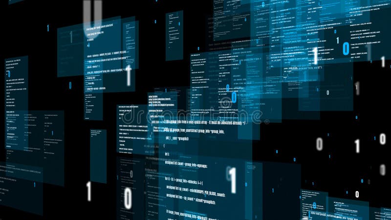 Programmazione visiva e codifica di software futuri royalty illustrazione gratis