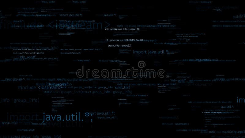 Programmazione visiva e codifica di software futuri illustrazione di stock