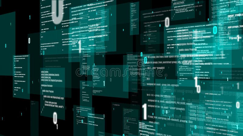 Programmazione visiva e codifica di software futuri royalty illustrazione gratis