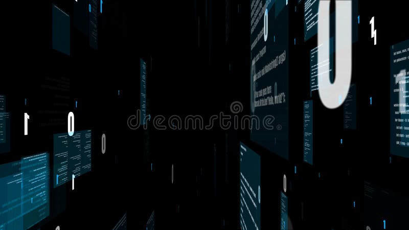 Programmazione visiva e codifica di software futuri illustrazione di stock