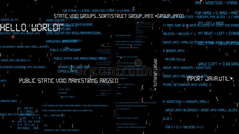 Programmazione visiva e codifica di software futuri illustrazione di stock