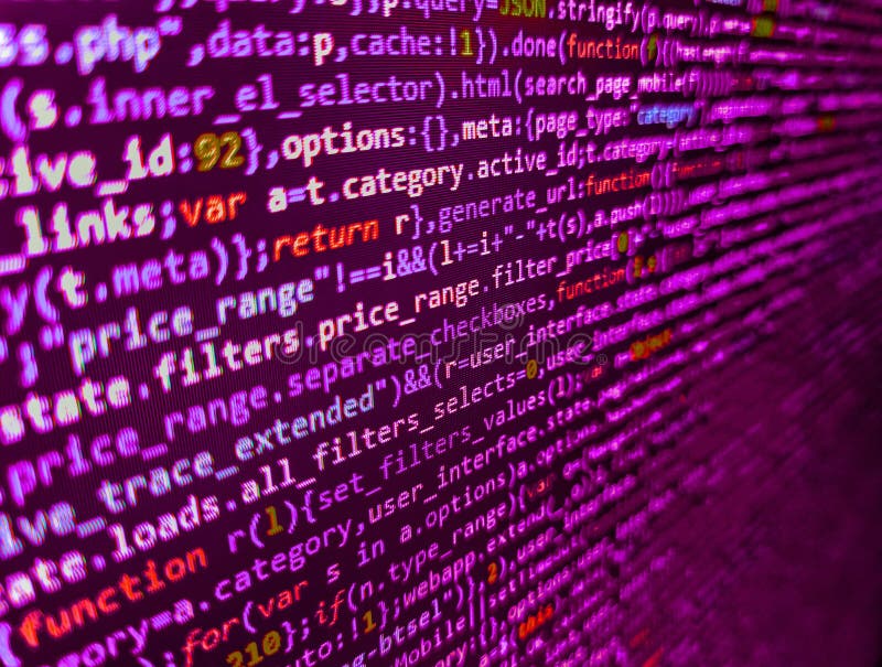 Programmazione webdesign codice HTML stampato. modello di sito Web dedicato alla selezione. programmazione di un concetto di algor fotografia stock