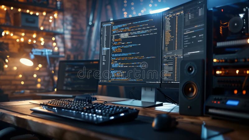 Programmer code software builder computational logic binary system algorithm design code structure programming language programmer διανυσματική απεικόνιση