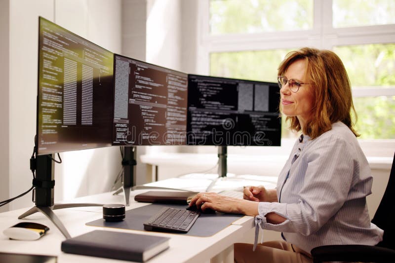 Programmer Coding Classes. Web Developer Coder royalty free stock photography