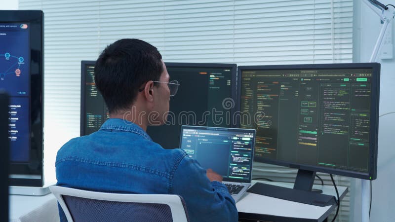 Programmer Developing Software Application Code stock video footage