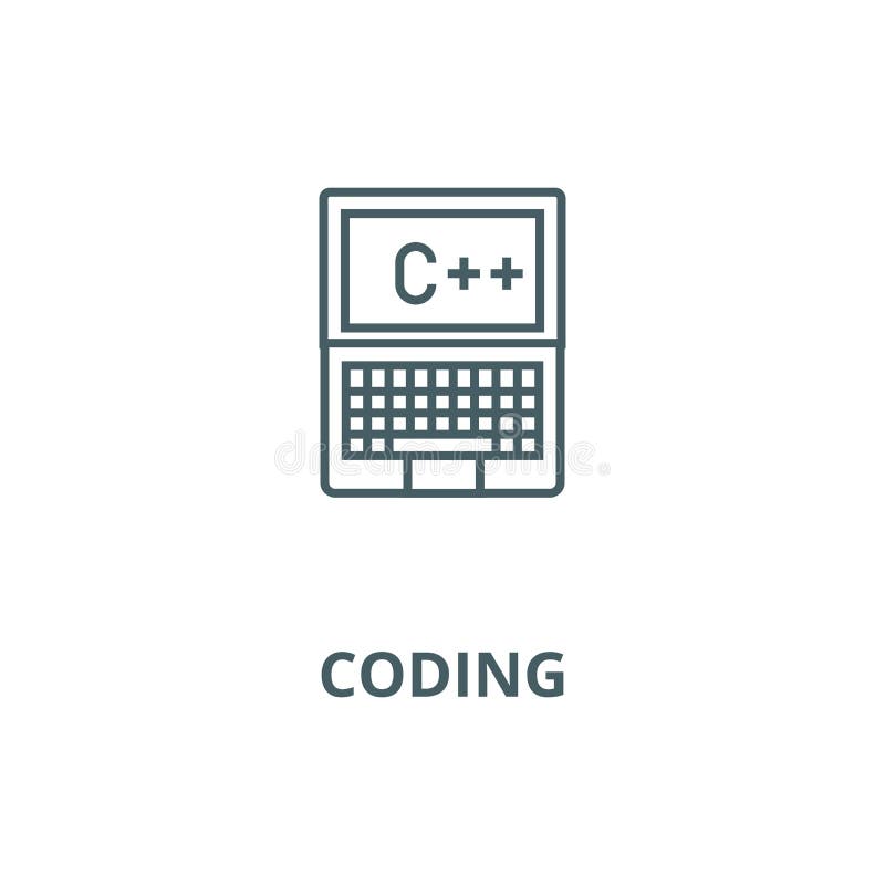 Programmera som kodifierar, c plus vektorlinjen symbol, linjärt begrepp, översiktstecken, symbol stock illustrationer Programmera som kodifierar, c plus vektorlinjen symbol, linjärt begrepp, översiktstecken, symbol stock illustrationer