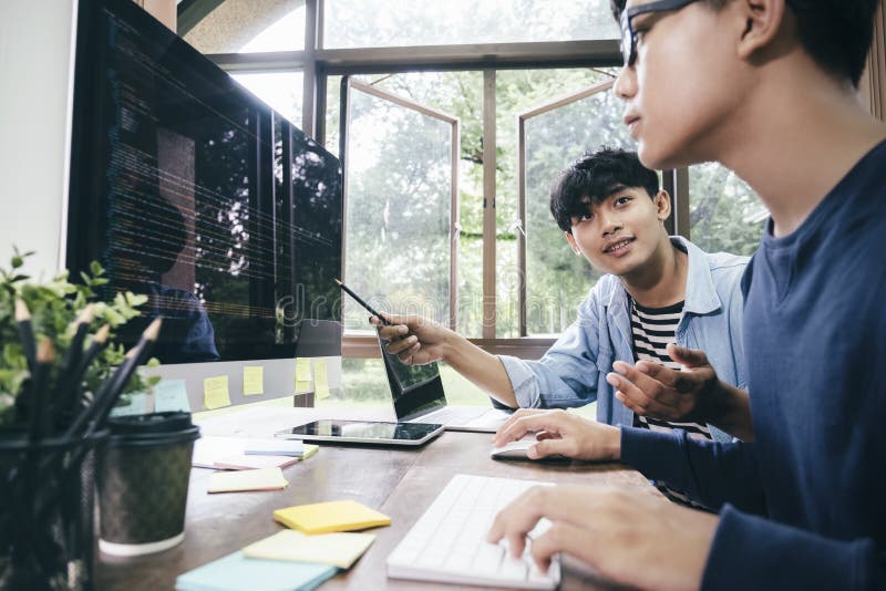 Programmers and developer teams are coding and developing software. Coding software development programming program code stock images, royalty-free photos and pictures