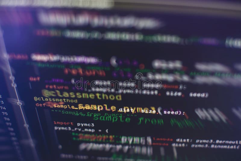 Programmiercodeschreiben Quellcodenahaufnahme Programmierer Der Monitor Funktioniert Echter Softwareentwicklungscode Cyberrau Stock Abbildung Illustration Von Sprache Entwickler 194185321
