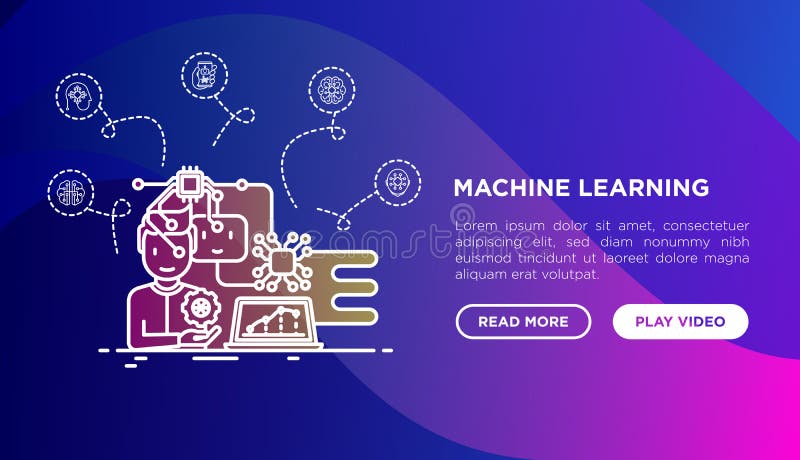 Programmierer entwickelt Konzept der k?nstlichen Intelligenz Schablone der Webseite mit d?nner Linie Ikonen auf Steigungshintergr vektor abbildung Programmierer entwickelt Konzept der k?nstlichen Intelligenz Schablone der Webseite mit d?nner Linie Ikonen auf Steigungshintergr vektor abbildung